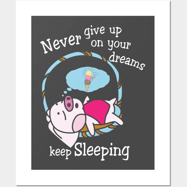 Cute Sleeping Piggy. Wall Art by tonydale